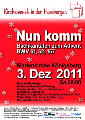 Nun komm - Bachkantaten zum Advent